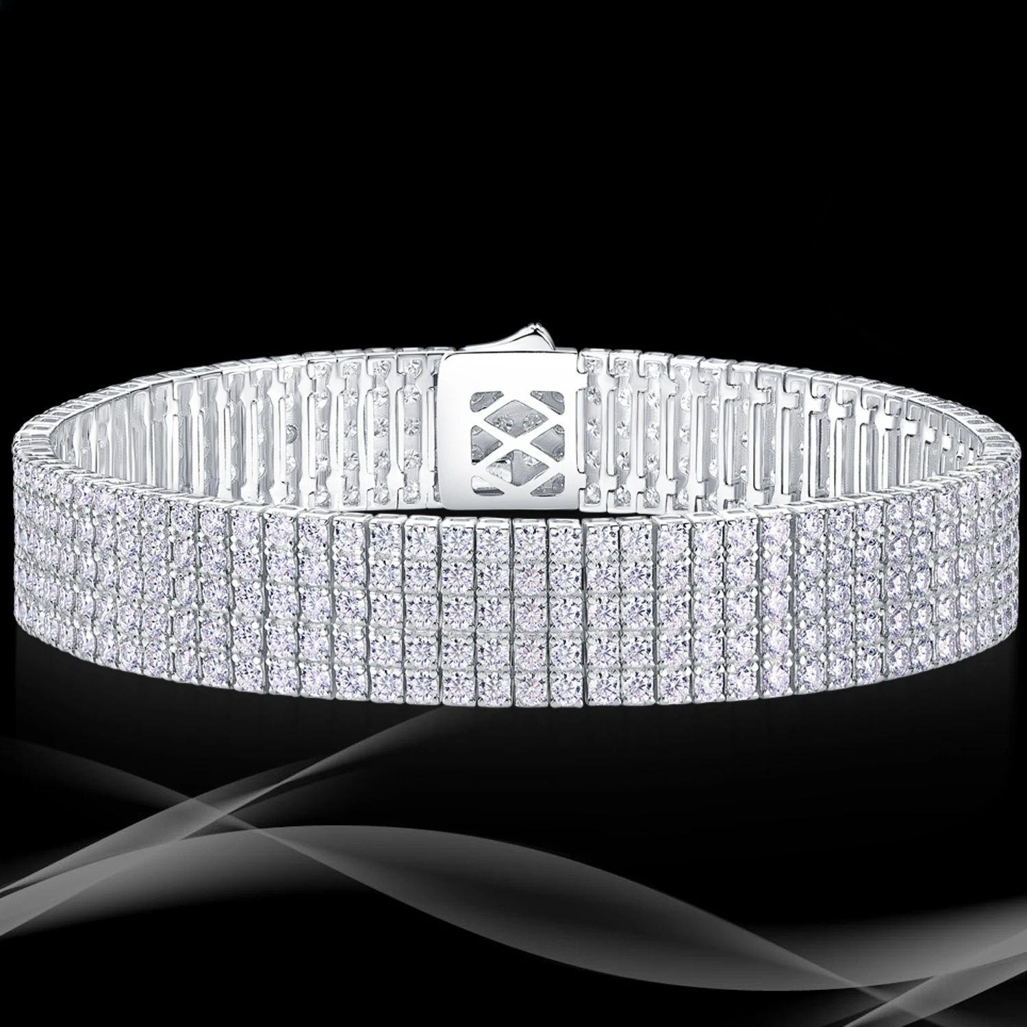 Multi-Row Moissanite Tennis Bracelet