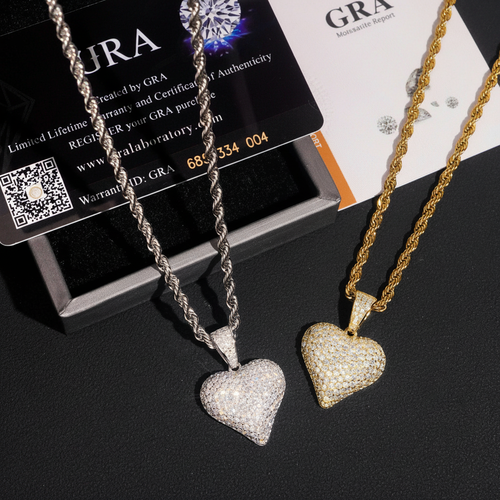 Iced Out Heart Pendant