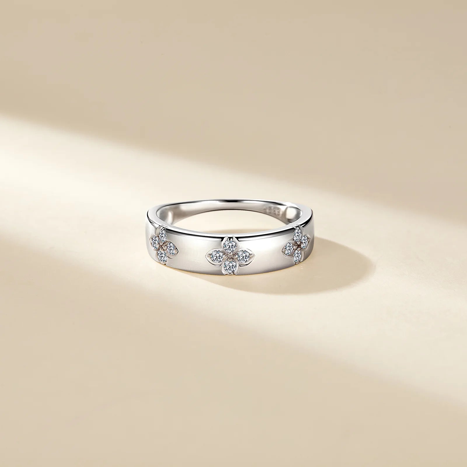 Four Leaf Clover Moissanite Ring