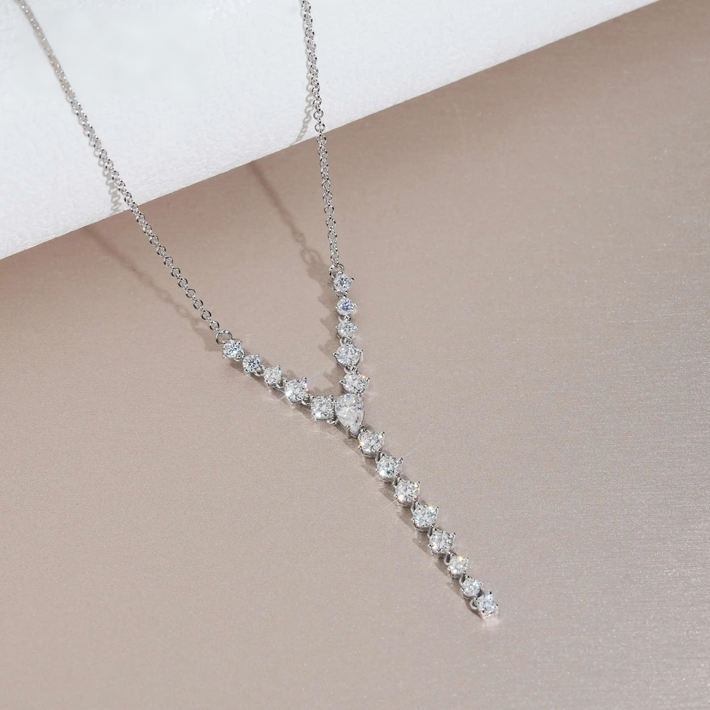 Solitaire Pear Moissanite Necklace