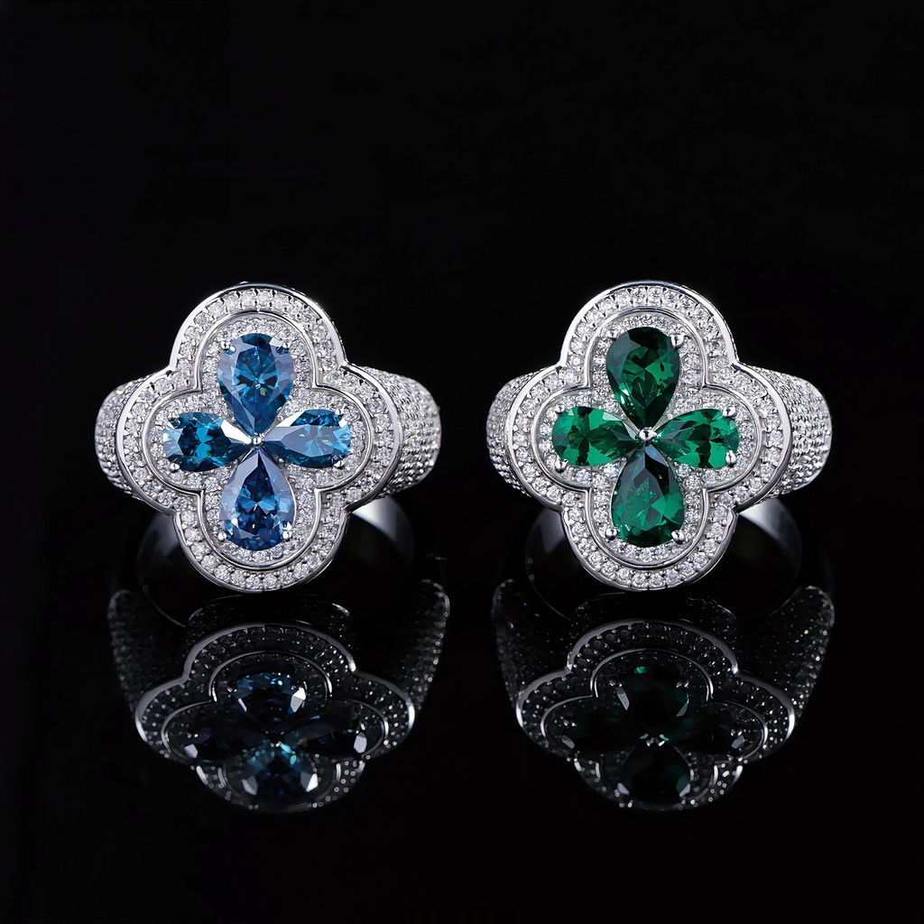 Clover Moissanite Ring
