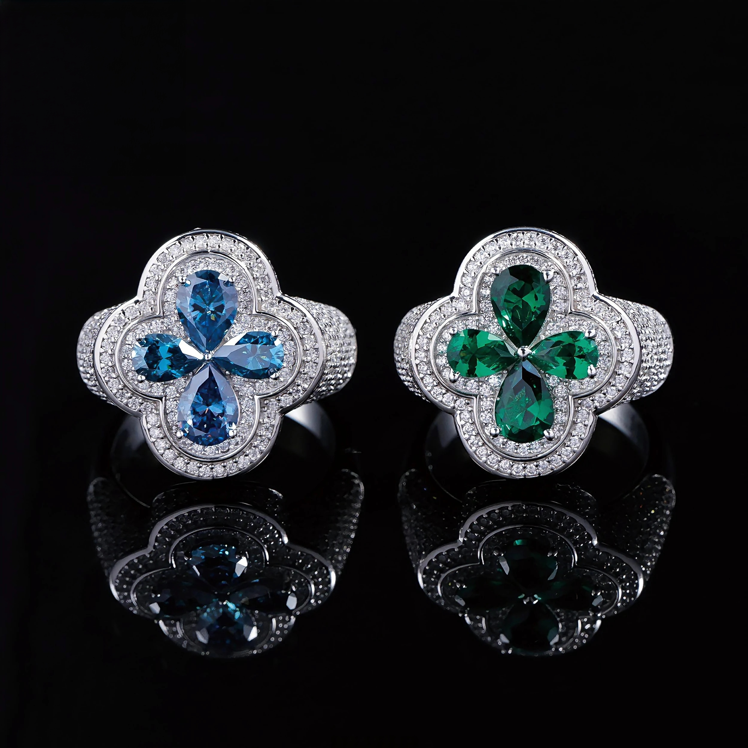 Clover Moissanite Ring