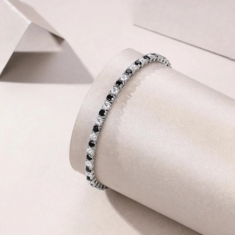 Black & White Tennis Bracelet