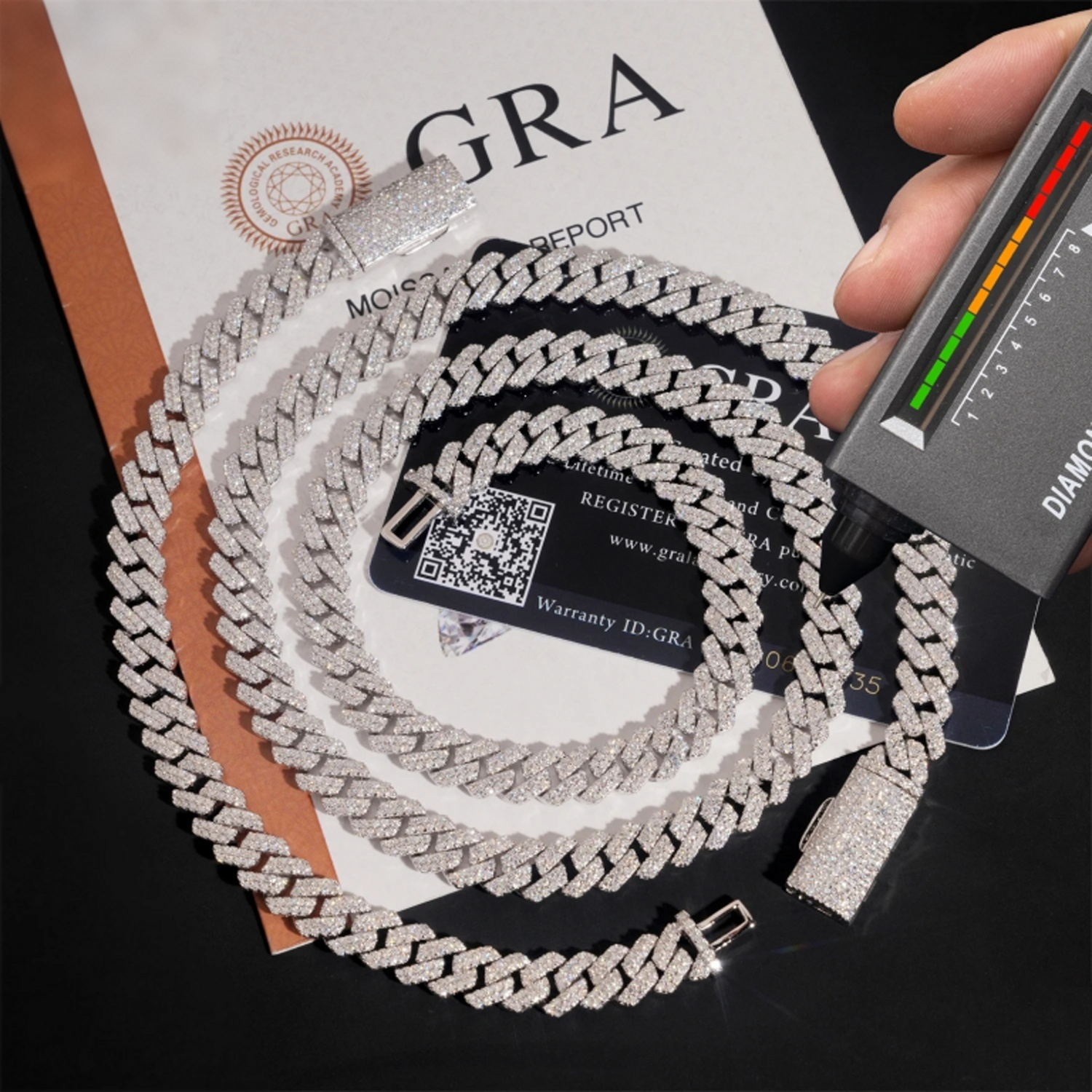 8mm Iced Out Moissanite Cuban Link Chain