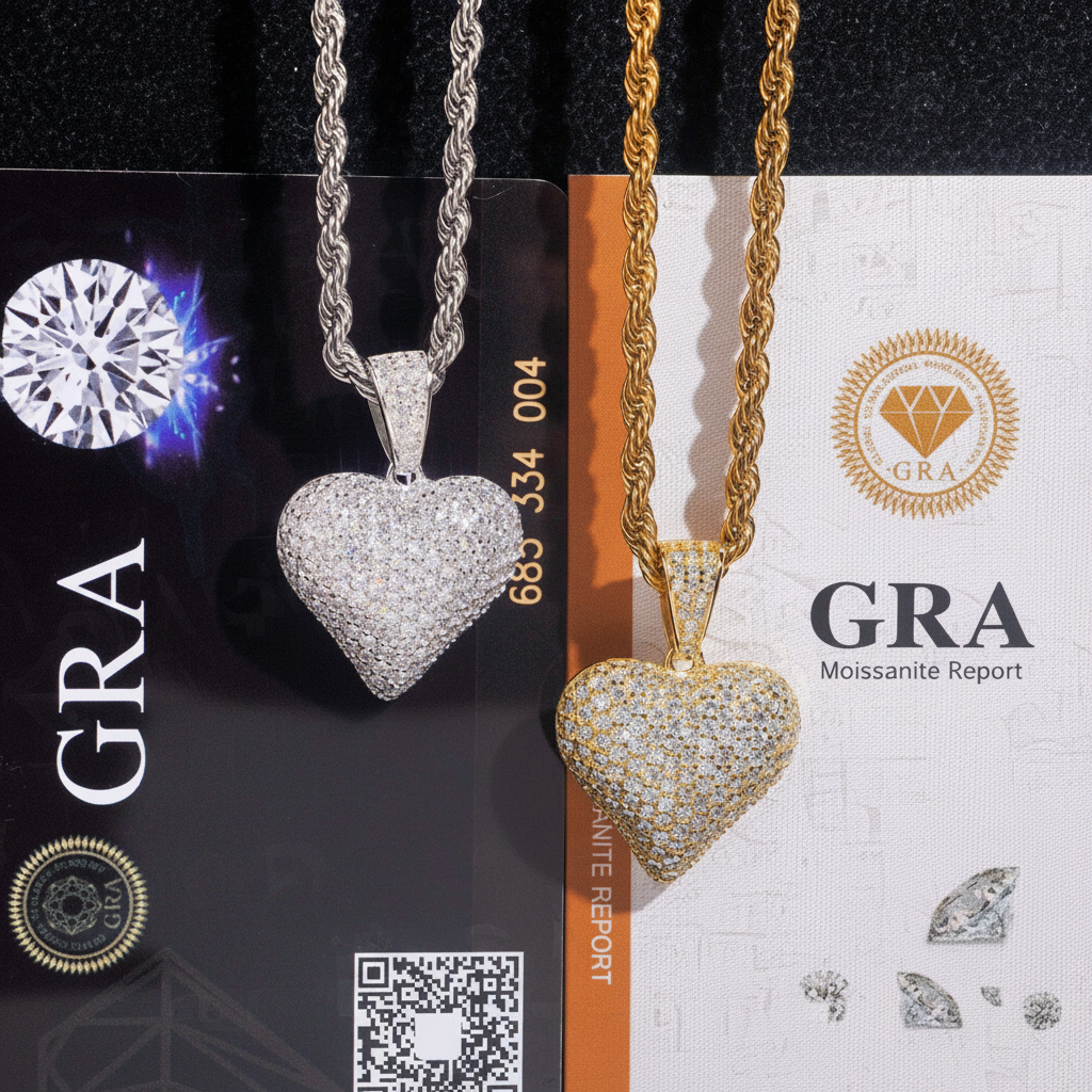 Iced Out Heart Pendant