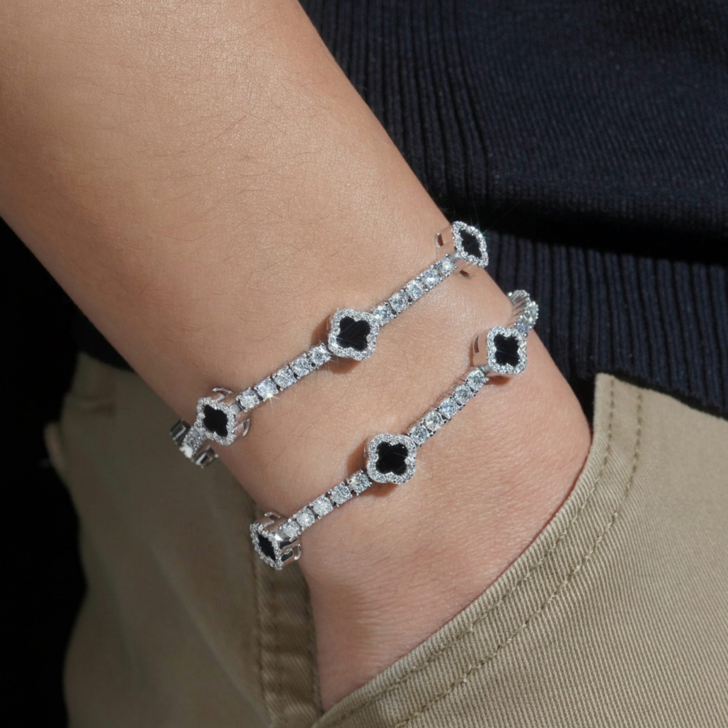 Clover Moissanite Tennis Bracelet