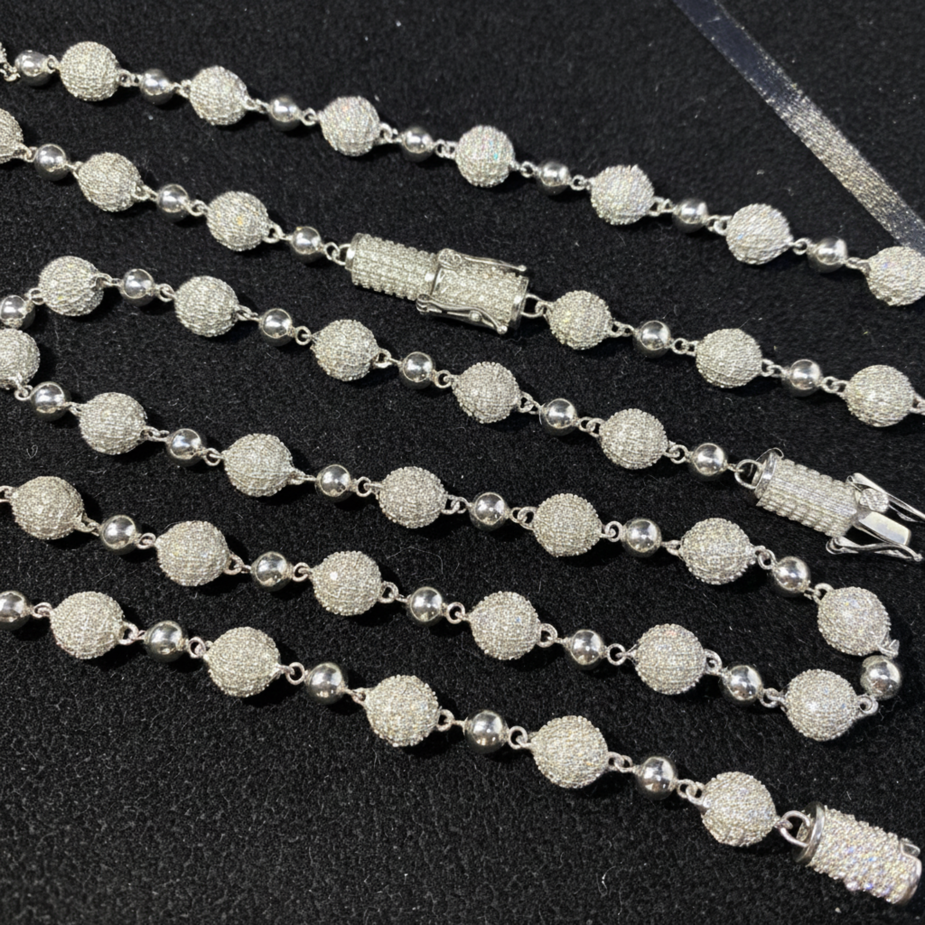 Iced Out Moissanite Bead Chain