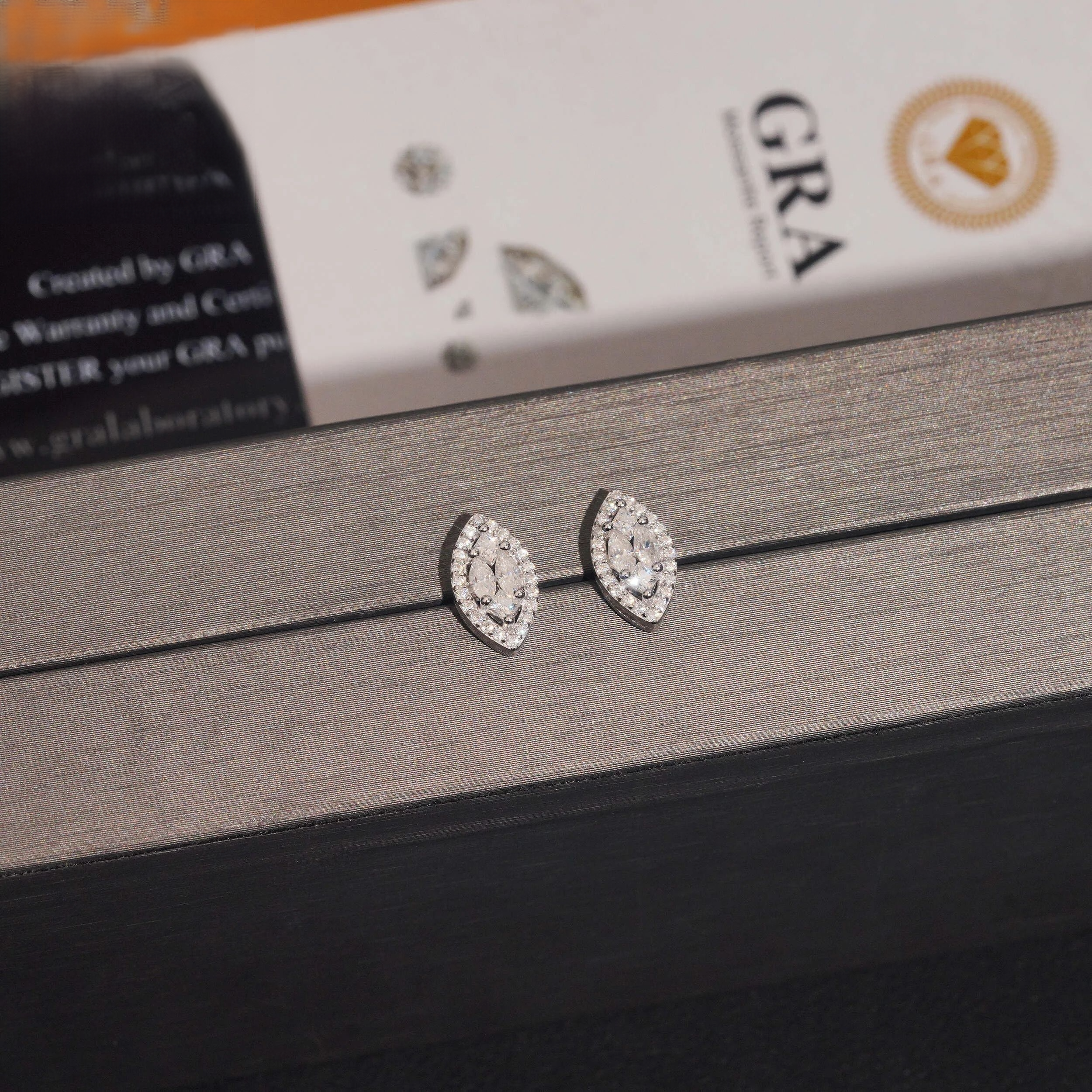 Marquise Moissanite Eye Studs