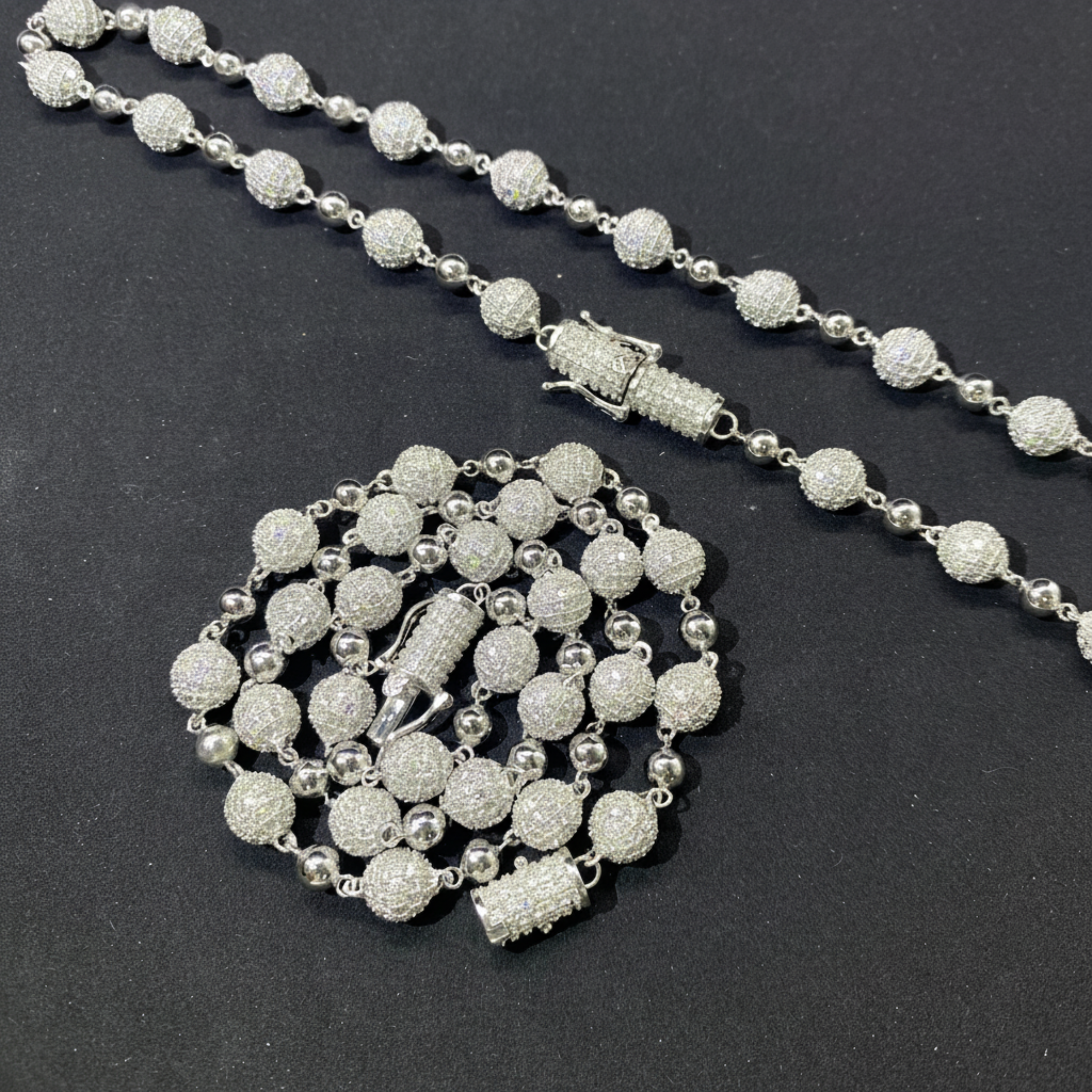 Iced Out Moissanite Bead Chain
