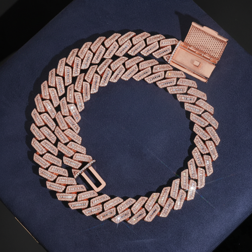 18mm Baguette Moissanite Cuban Link Chain