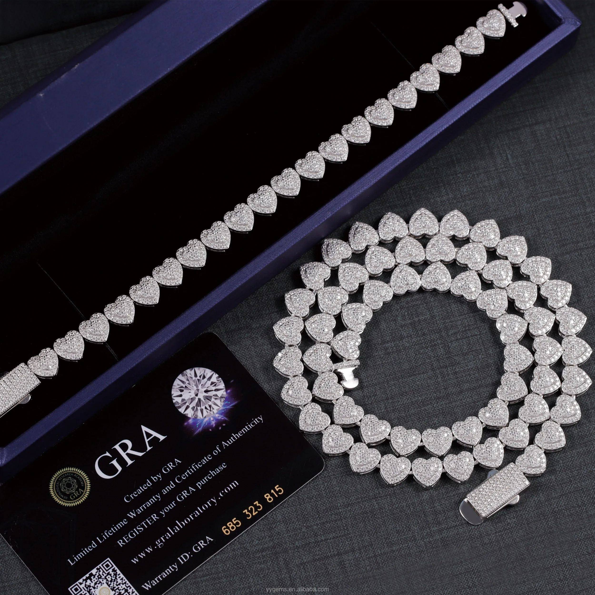 Iced Out Heart Link Chain