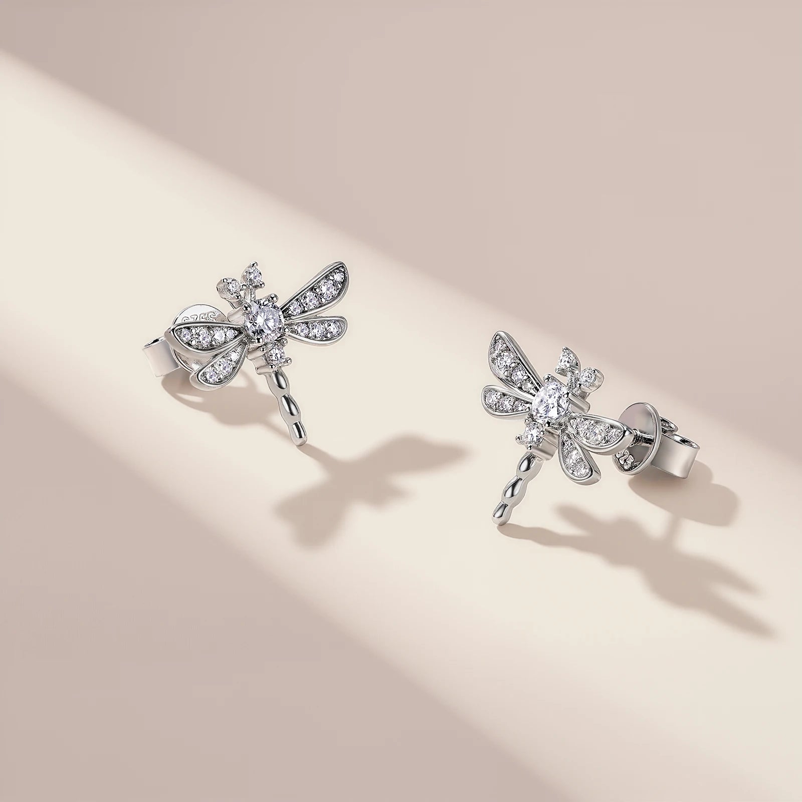 Dragonfly Moissanite Stud Earrings