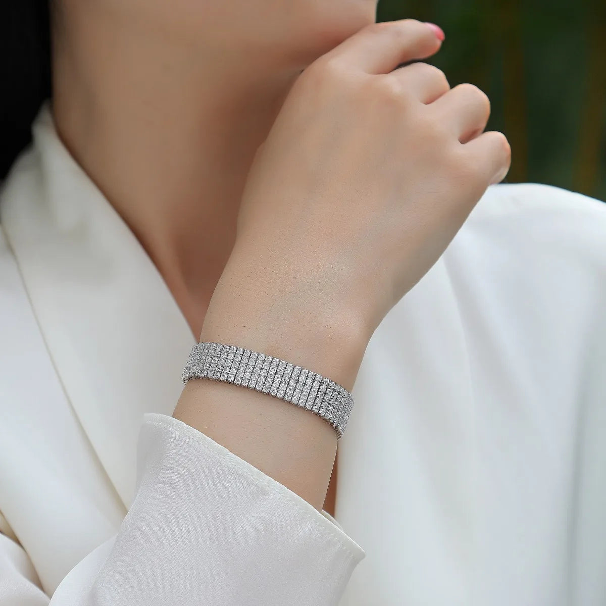 Multi-Row Moissanite Tennis Bracelet