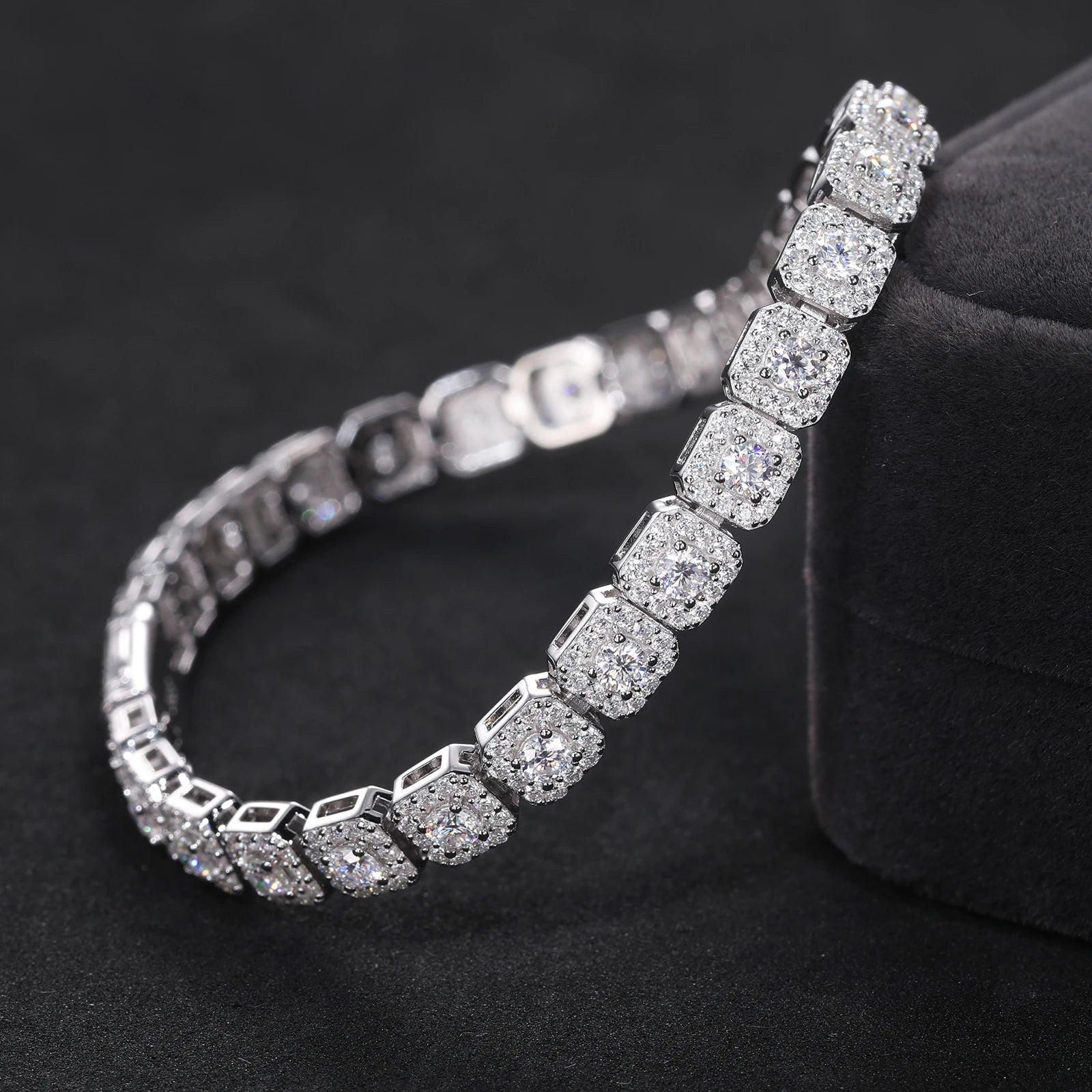 Cushion Cut Moissanite Tennis Bracelet
