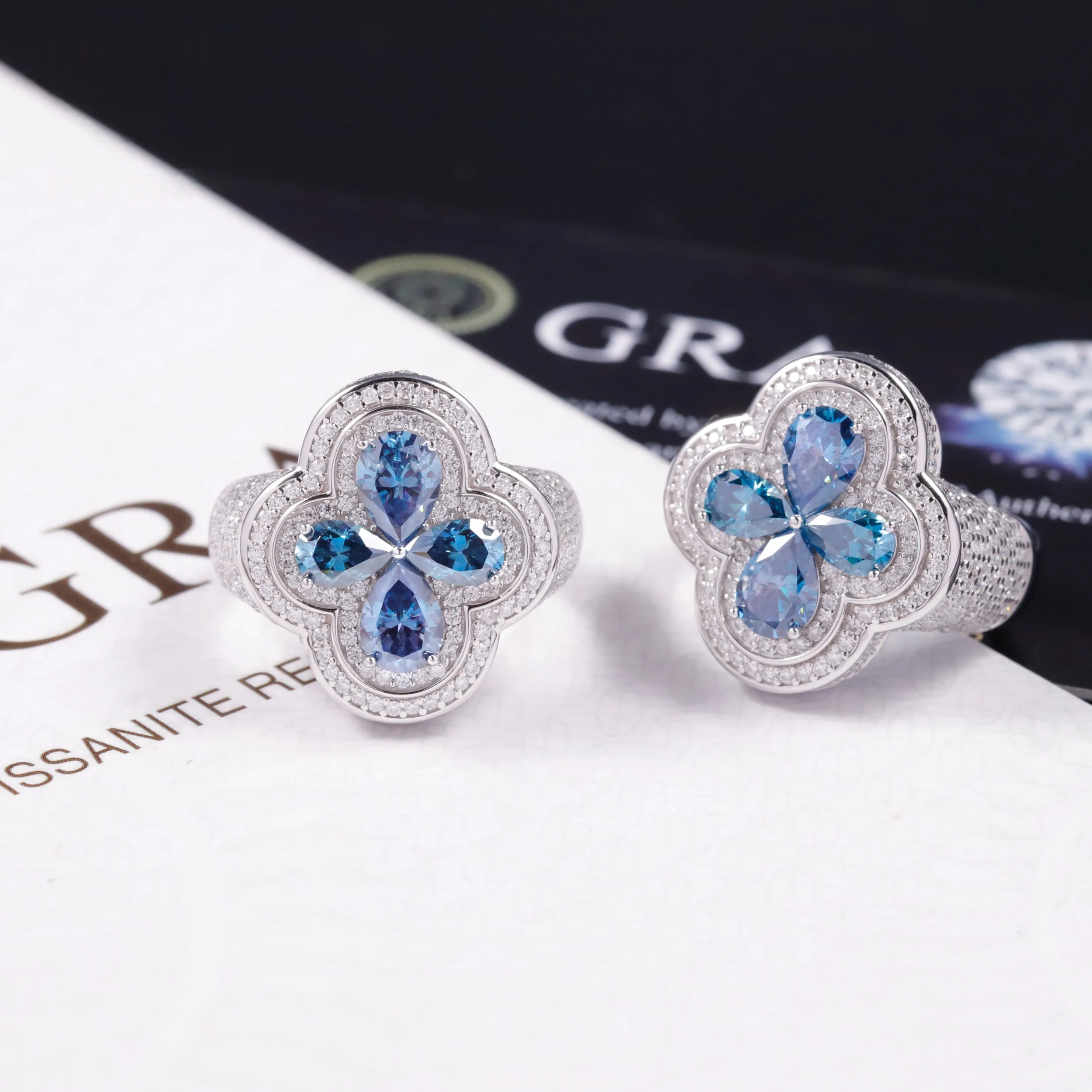 Clover Moissanite Ring
