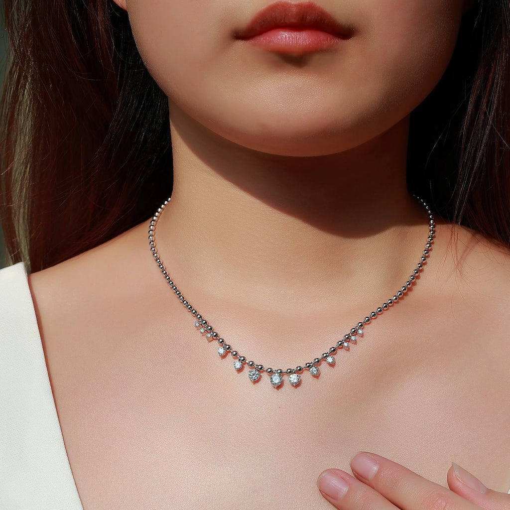 Moissanite Beaded Choker