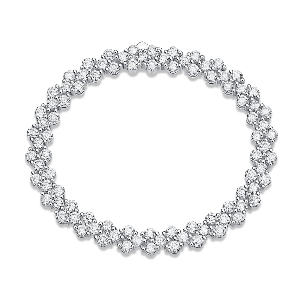 Moissanite Flower Cluster Tennis Bracelet