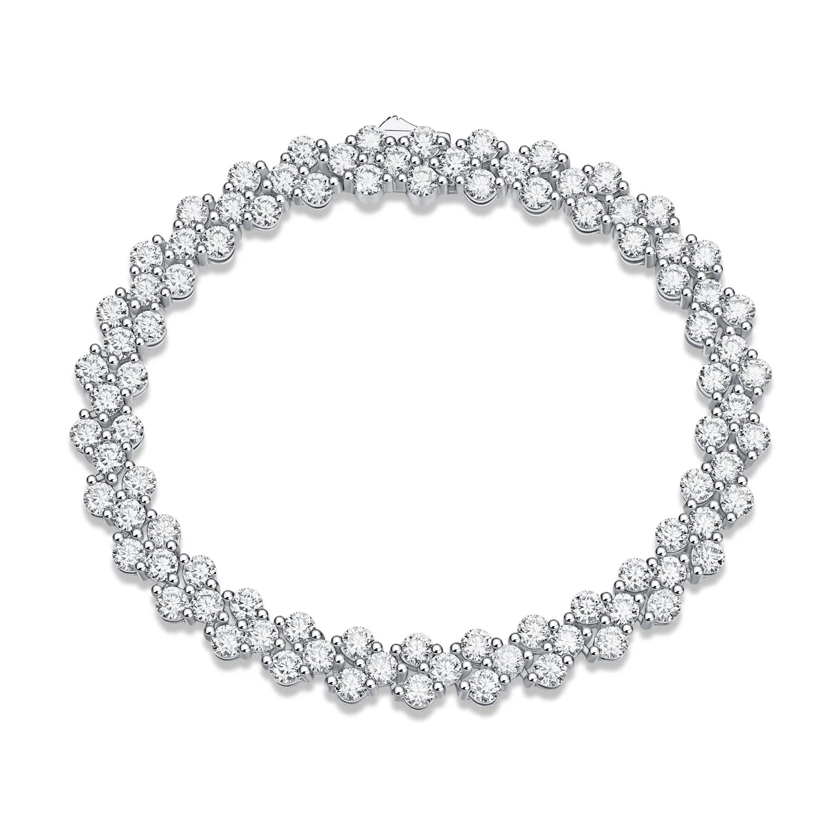 Moissanite Flower Cluster Tennis Bracelet
