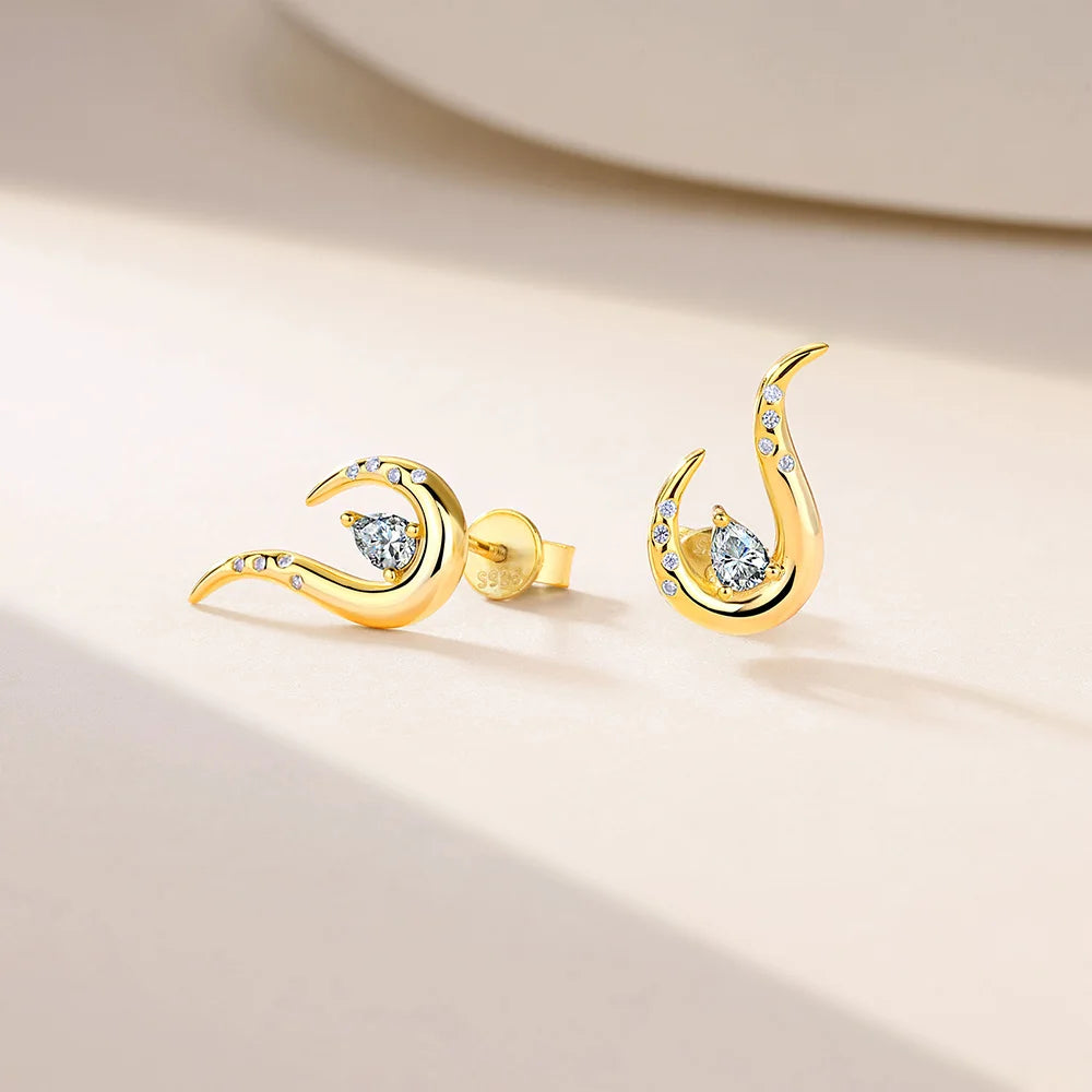 Moissanite Swirl Drop Earrings