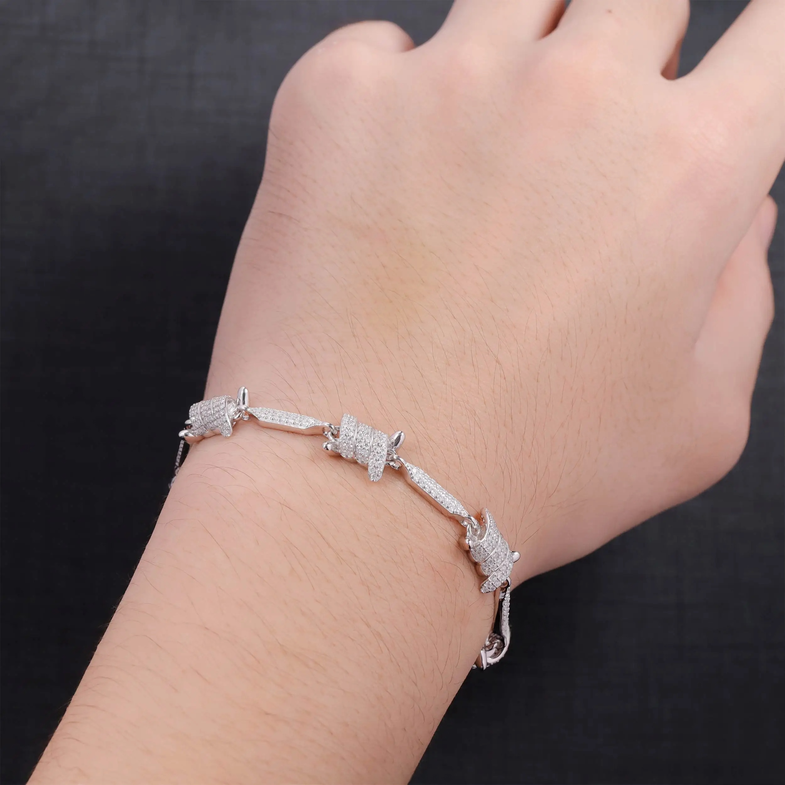 8mm Spiked Cuban Knot Bracelet