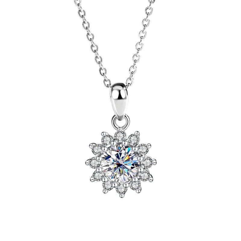 Moissanite Snowflake Pendant Necklace