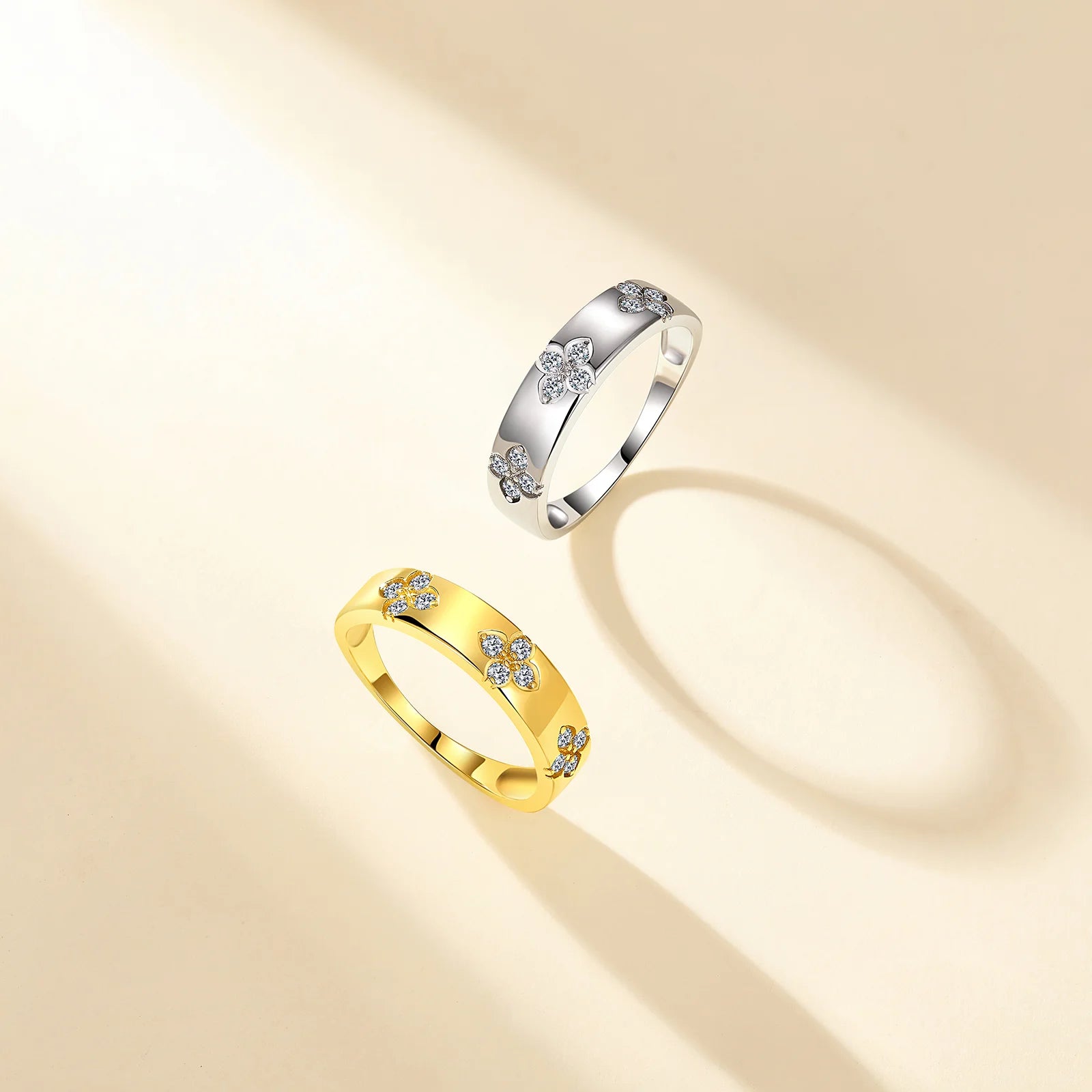 Four Leaf Clover Moissanite Ring
