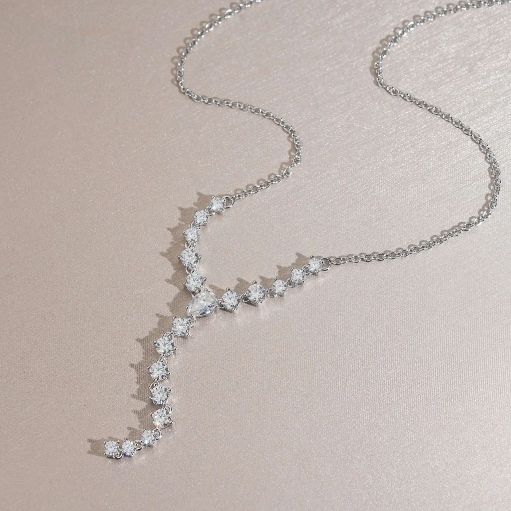 Solitaire Pear Moissanite Necklace