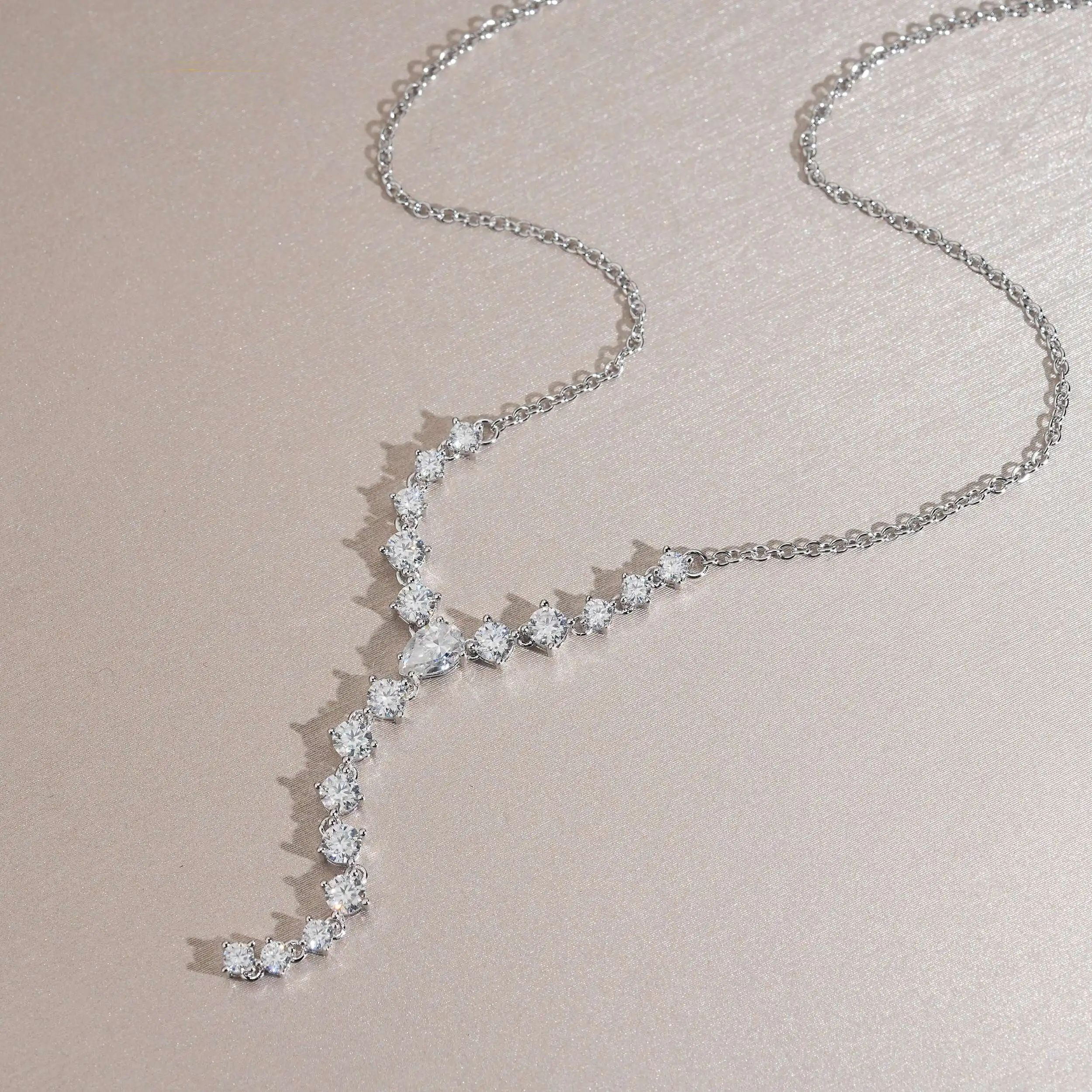 Solitaire Pear Moissanite Necklace