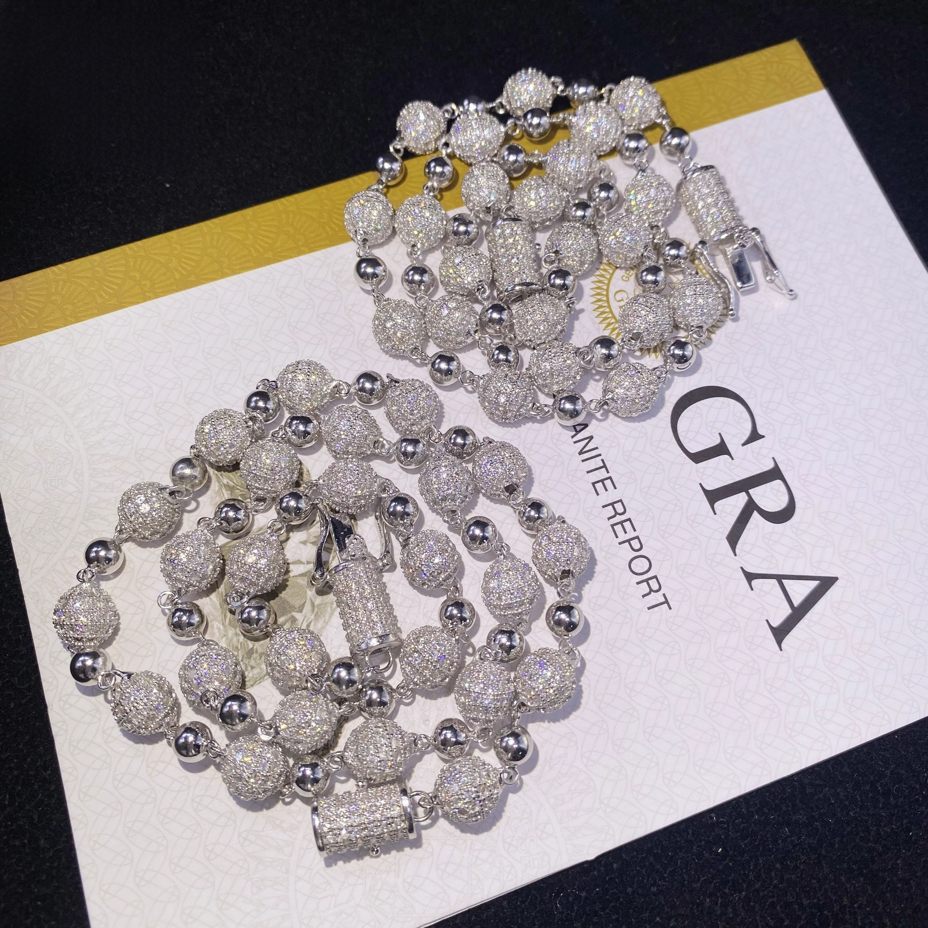 Iced Out Moissanite Bead Chain