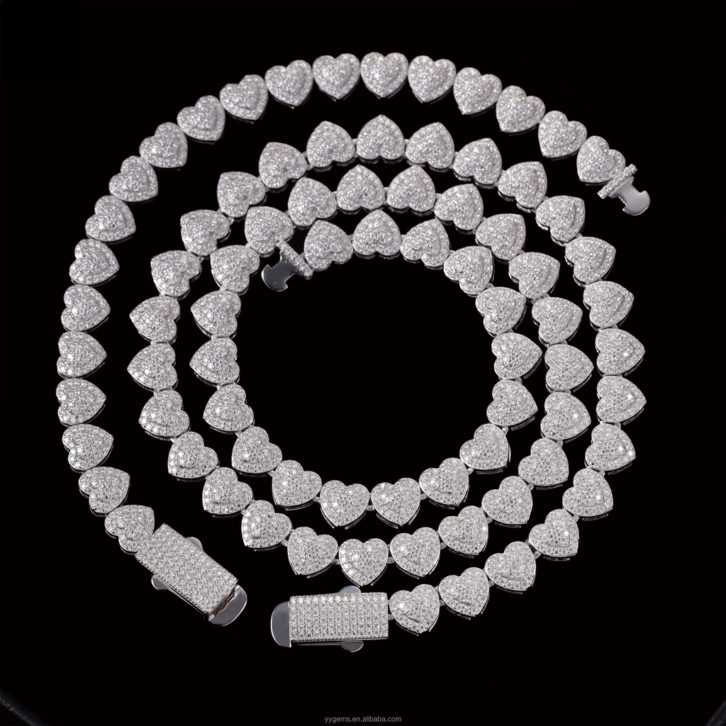 Iced Out Heart Link Chain
