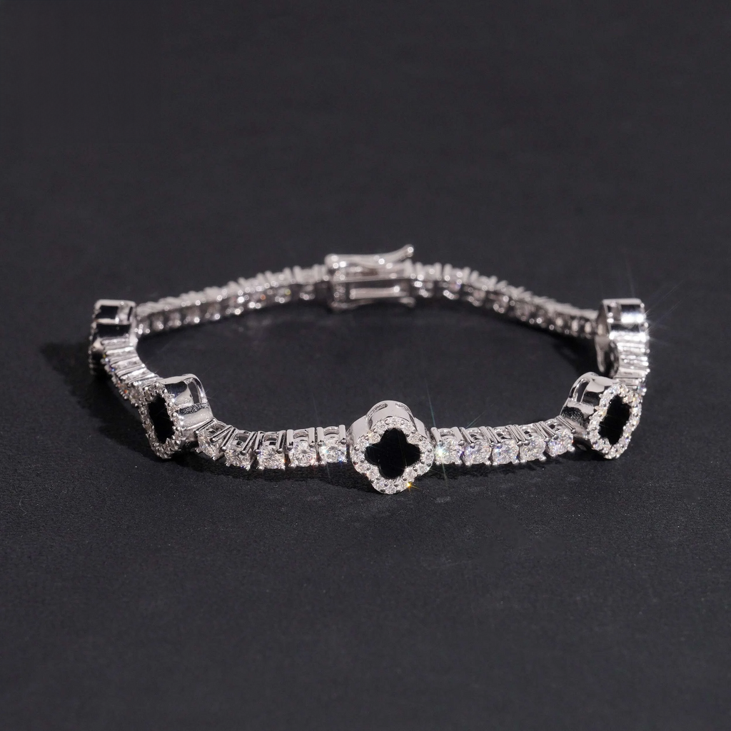 Clover Moissanite Tennis Bracelet