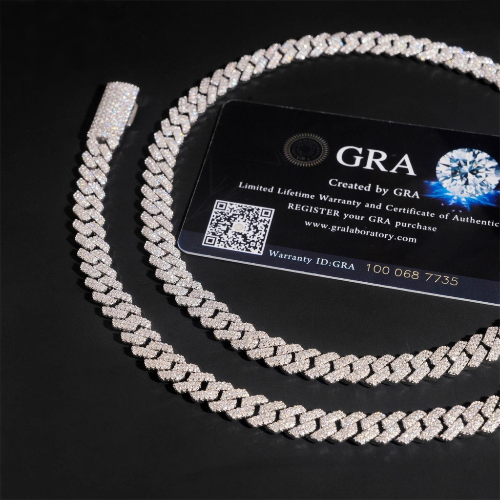 8mm Iced Out Moissanite Cuban Link Chain