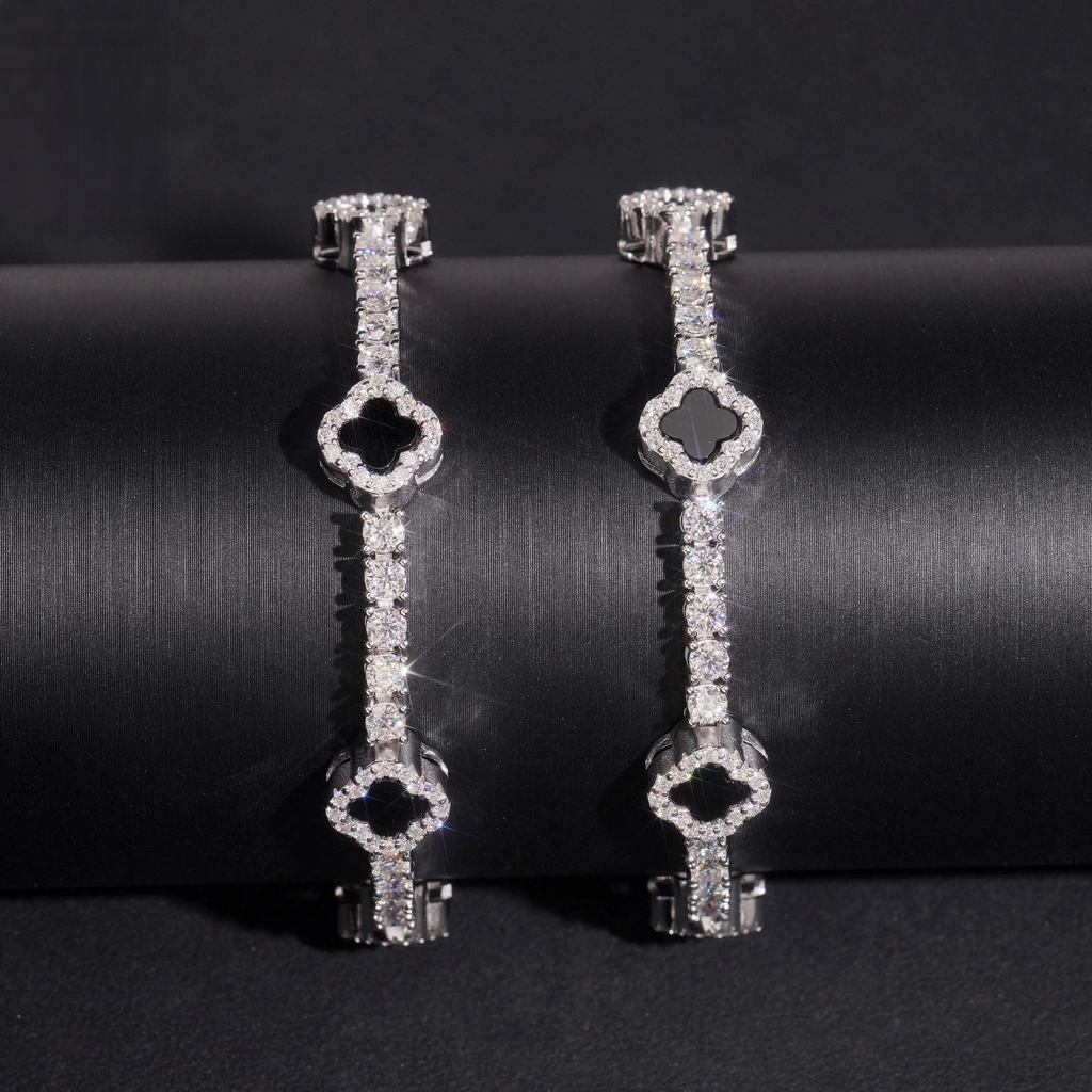 Clover Moissanite Tennis Bracelet