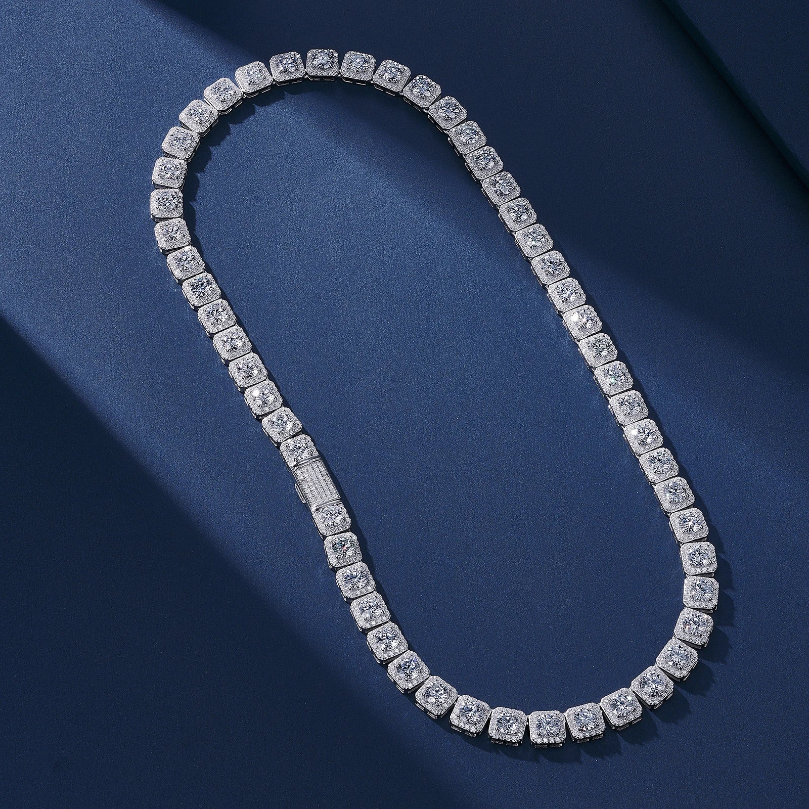 Princess Cut Moissanite Tennis Necklace
