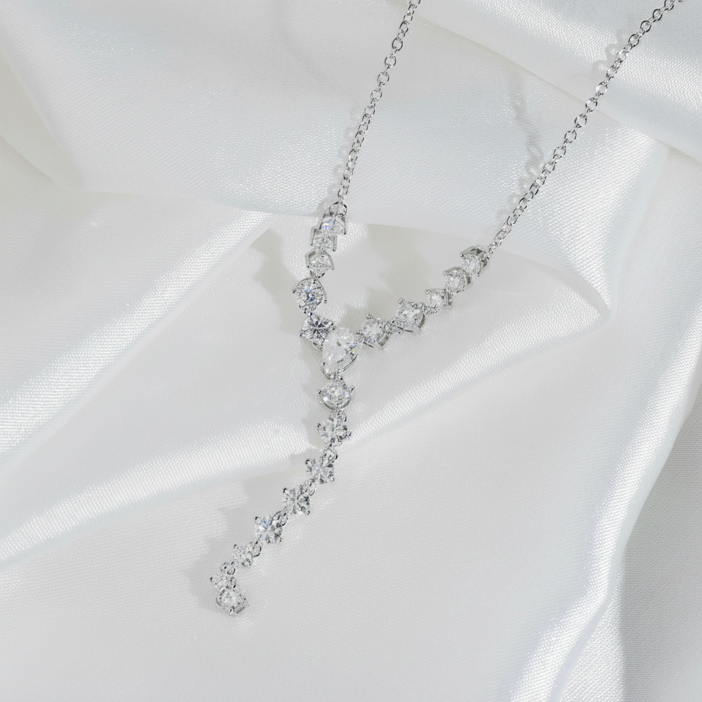 Solitaire Pear Moissanite Necklace