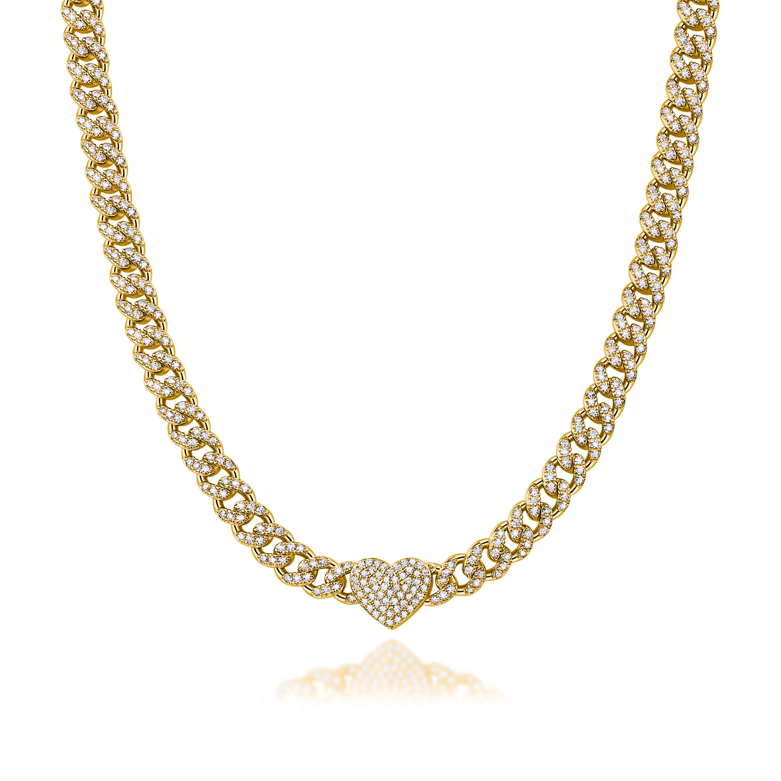 6mm Heart Cuban Link Necklace