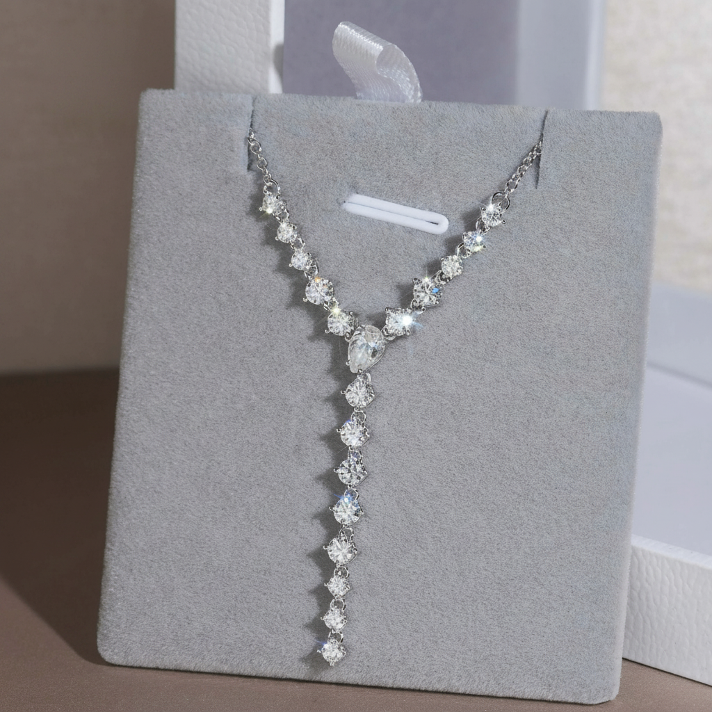 Solitaire Pear Moissanite Necklace