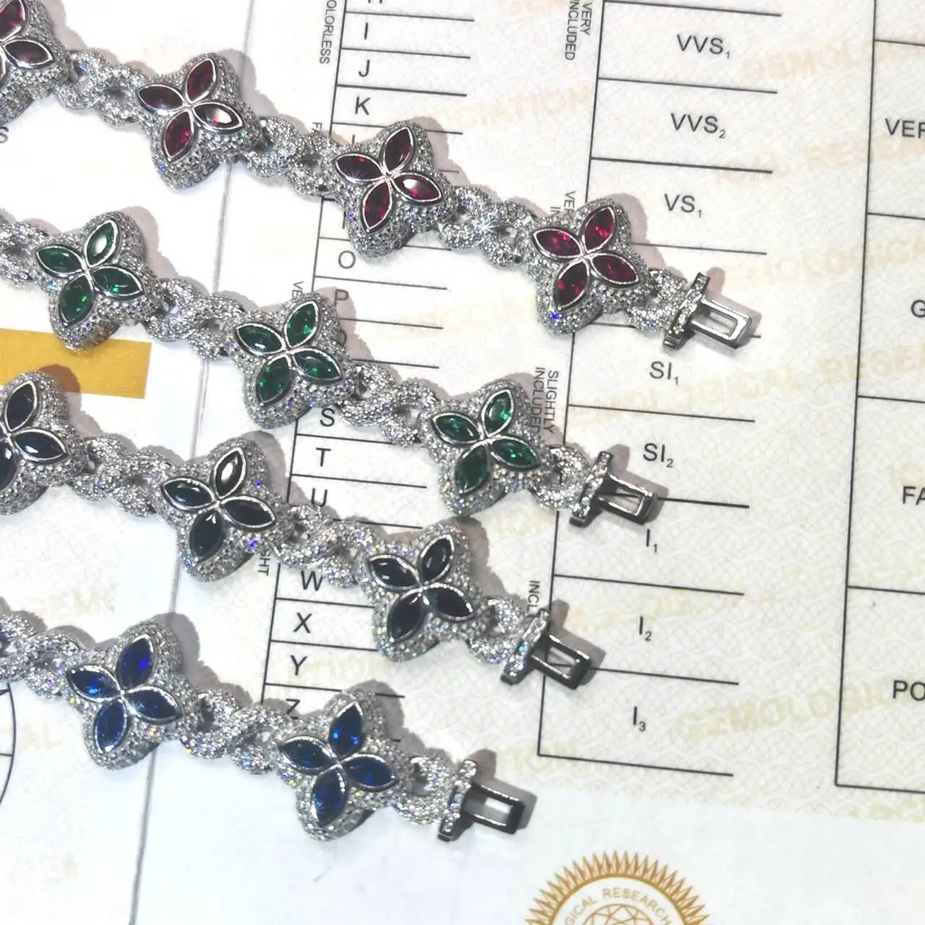 Colorful Clover Link Bracelet