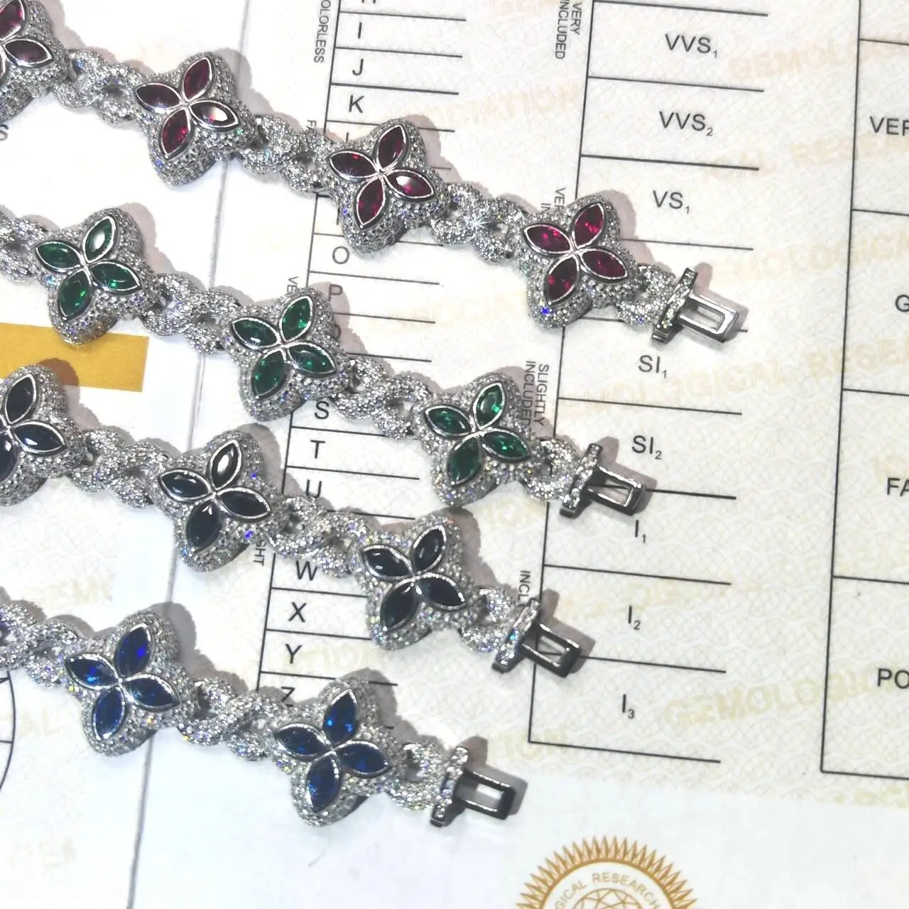 Colorful Clover Link Bracelet