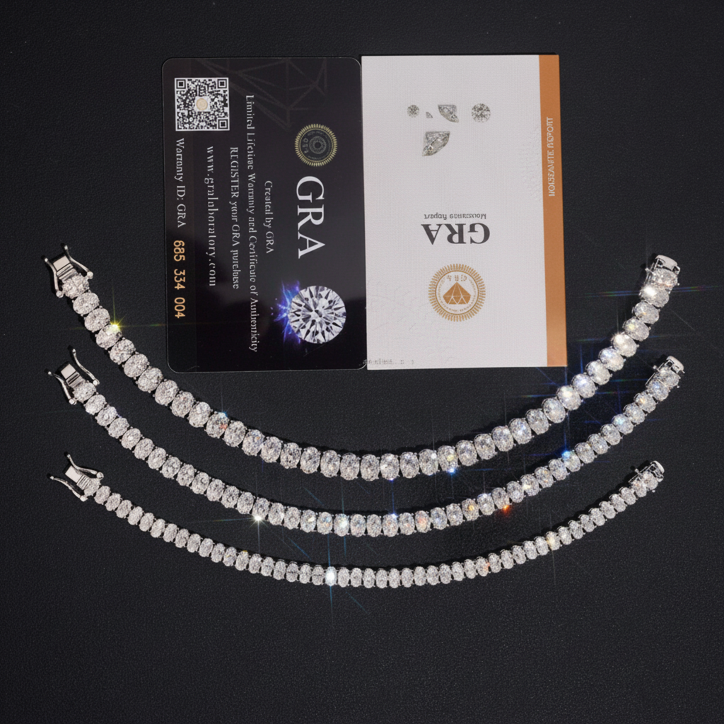 Oval Moissanite Tennis Bracelet
