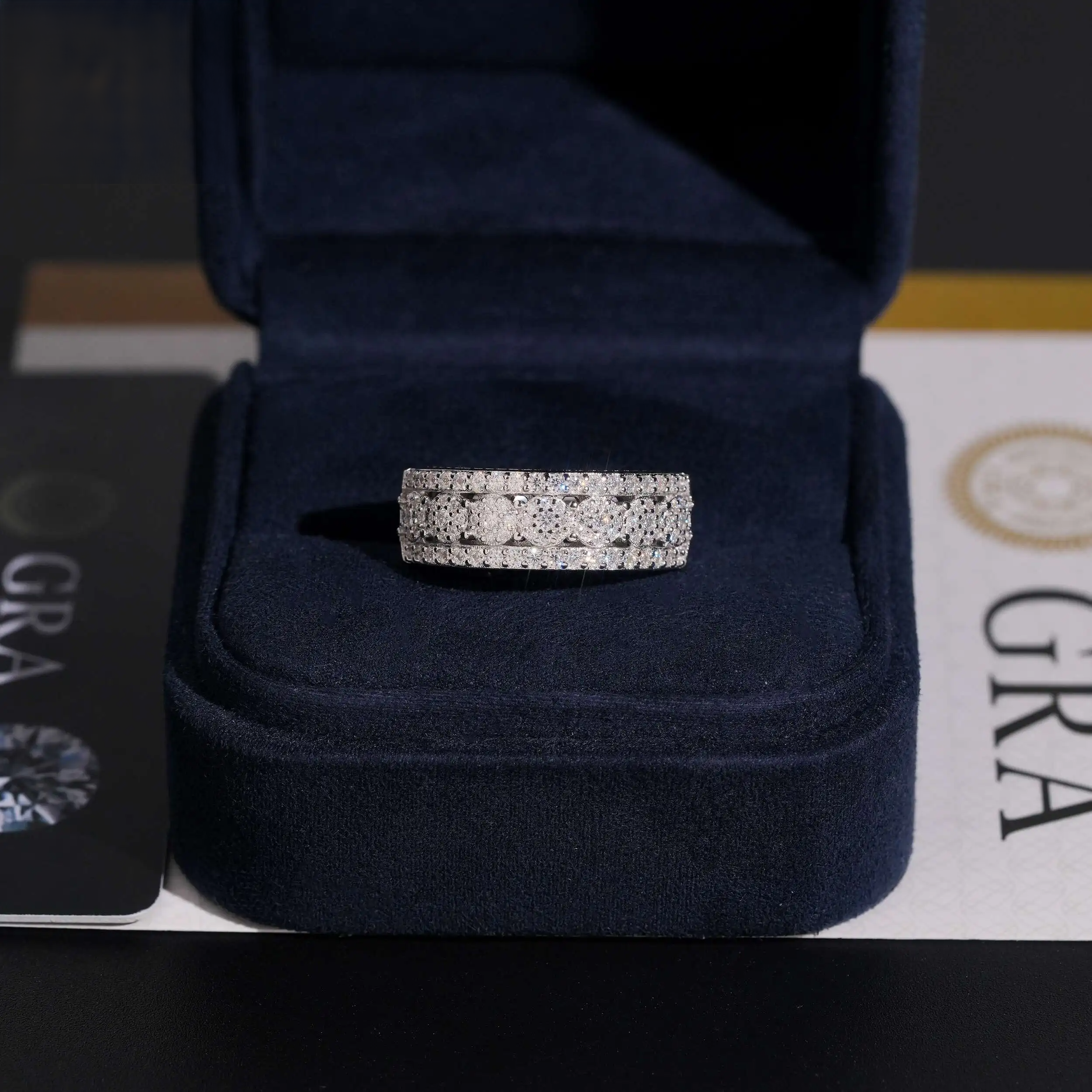 Moissanite Cluster Ring