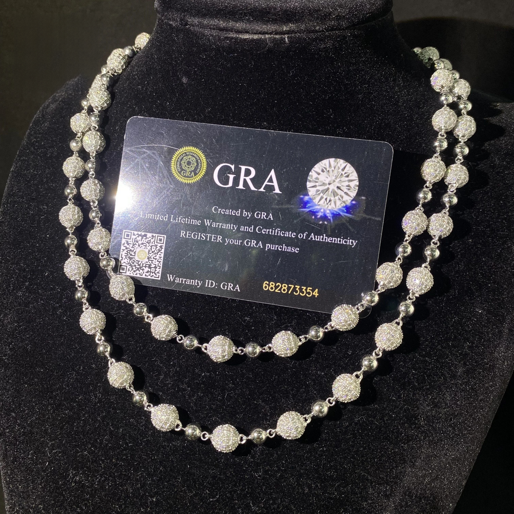 Iced Out Moissanite Bead Chain
